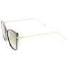 Gafas de sol tipo ojo de gato de gran tamaño para mujer con lentes de espejo de color con brazos delgados A919