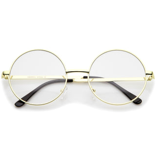 Vintage Lennon Inspired Clear Lens Round Frame Glasses 9222 - Gold