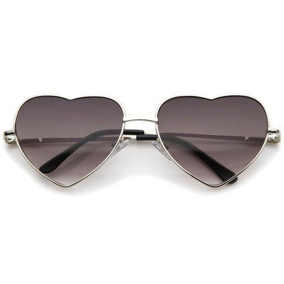 Gafas de sol de moda con forma de corazón de metal lindo para mujer 8796