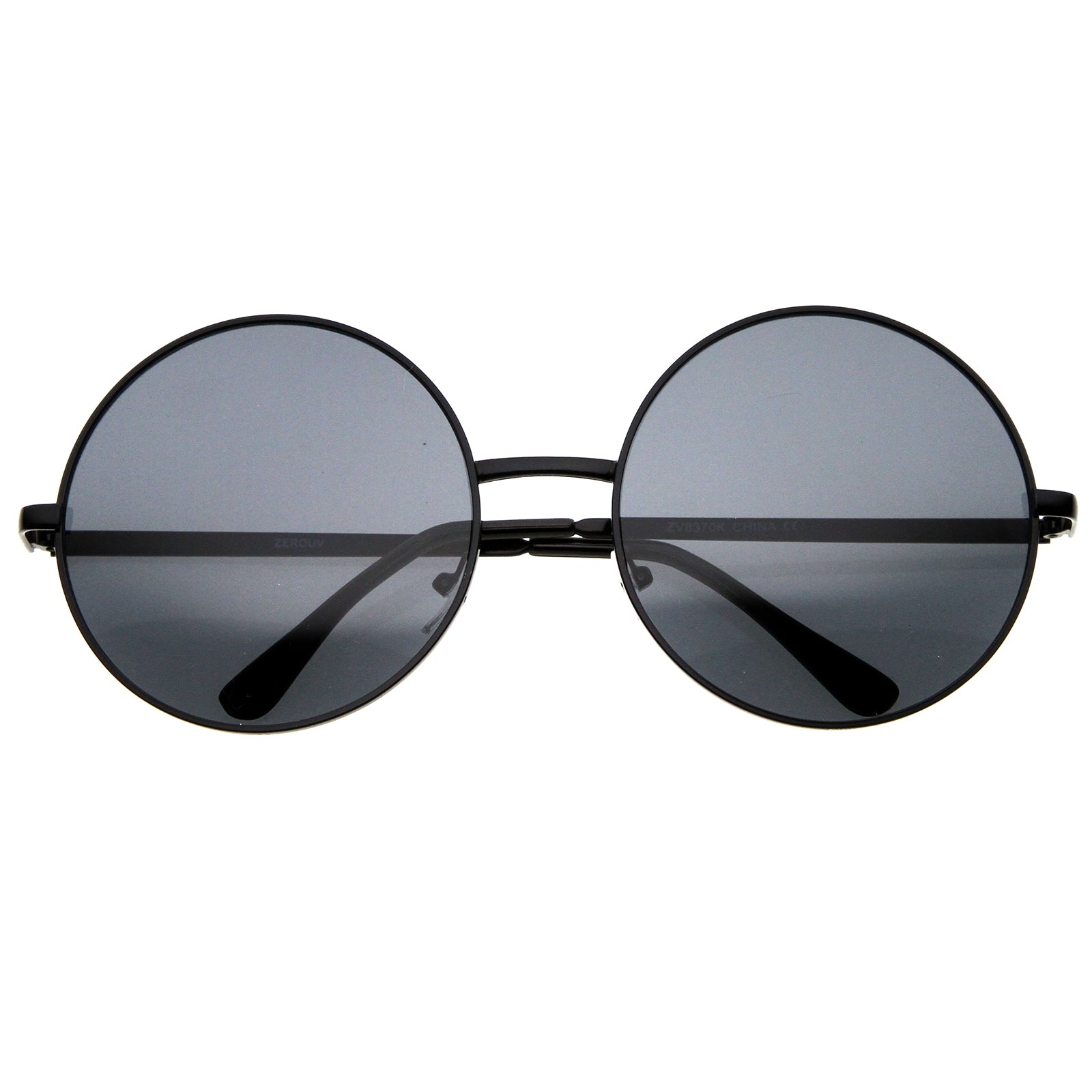 Classic Retro 90's Round Oval Flat Lens Metal Sunglasses Gold Brown