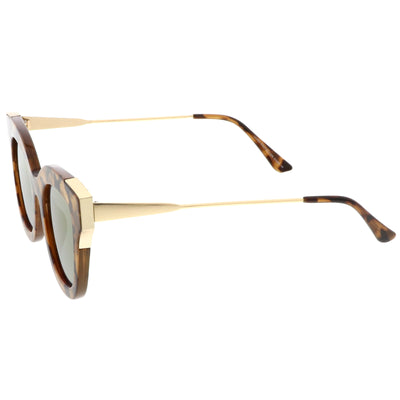 Gafas de sol estilo ojo de gato con lentes planas atrevidas y modernas retro C072