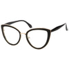 Gafas de ojo de gato con lentes transparentes de patillas altas para mujer C121