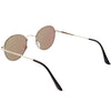 Gafas de sol redondas con lentes planas espejadas y marco de metal delgado retro C133