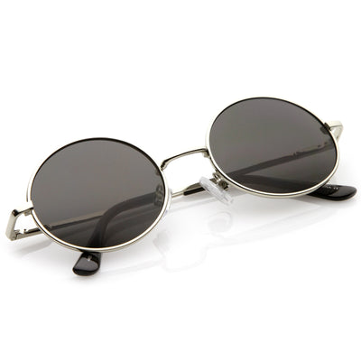 Gafas de sol clásicas retro de los años 90 con lentes planas ovaladas redondas de metal C138