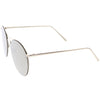 Gafas de sol de aviador con lentes planas espejadas redondas de gran tamaño, modernas y retro, C208