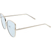 Gafas de sol tipo ojo de gato de metal con lentes planas de color para mujer C242
