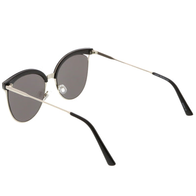 Gafas de sol estilo ojo de gato con lentes planas espejadas modernas retro C268