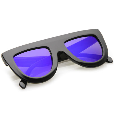 Gafas de sol con lentes espejadas y parte superior plana, retro, modernas y de gran tamaño C275