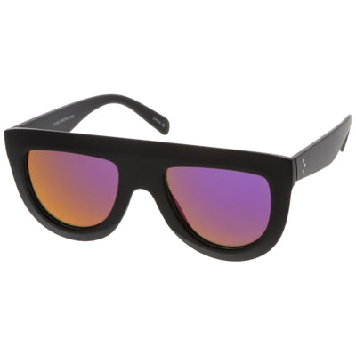 Gafas de sol con lentes espejadas y parte superior plana, retro, modernas y de gran tamaño C275