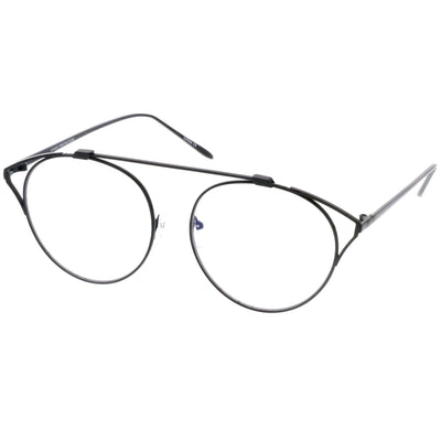 Gafas retro modernas con montura de alambre de metal y lentes transparentes C292