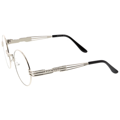 Gafas retro Dapper redondas de metal con lentes transparentes C300