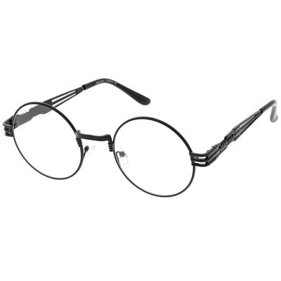Gafas retro Dapper redondas de metal con lentes transparentes C300