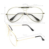 Gafas de aviador con lentes transparentes de moda retro de gran tamaño para papá C301