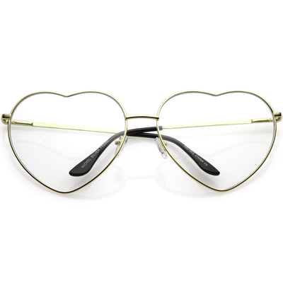 Gafas extragrandes con lentes transparentes en forma de corazón para festival para mujer C304