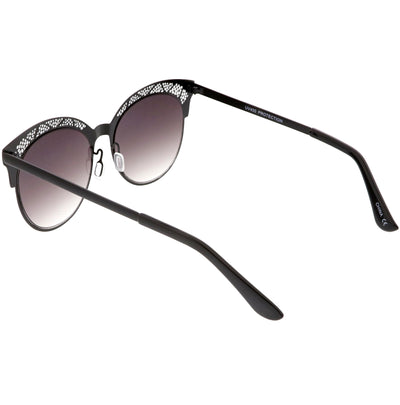 Gafas de sol con lentes planas tipo ojo de gato con diseño cortado con láser para mujer C313