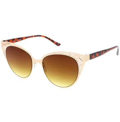 Gafas de sol estilo ojo de gato con lentes degradados y diseño de encaje vintage para mujer C314