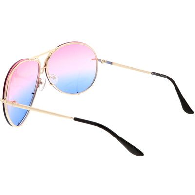 Gafas de sol estilo aviador con lentes degradados coloridos y extragrandes retro C336