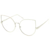 Gafas de ojo de gato con lentes planas transparentes y modernas de gran tamaño con filtrado de luz azul para mujer C337