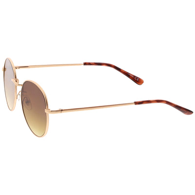 Gafas de sol de metal con lentes planas redondas Dapper vintage C343