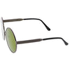 Gafas de sol con lentes planas espejadas redondas modernas retro de gran tamaño C345