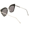 Gafas de sol tipo ojo de gato con lentes planas espejadas de gran tamaño para mujer C348