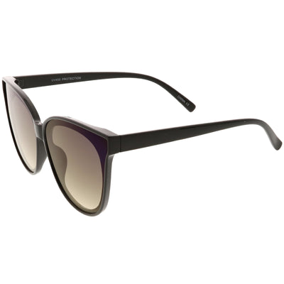 Gafas de sol estilo ojo de gato con lentes espejadas planas infinitas modernas para mujer C349