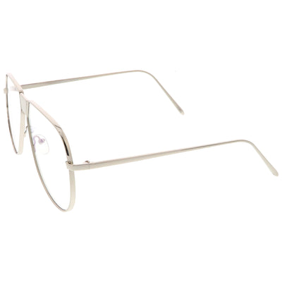 Gafas con parte superior plana y lentes transparentes retro de gran tamaño C350