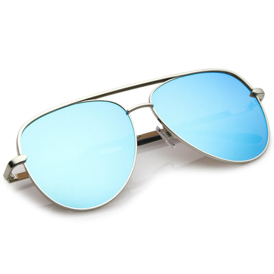 Gafas de sol de aviador con lentes planas espejadas de gran tamaño premium C361