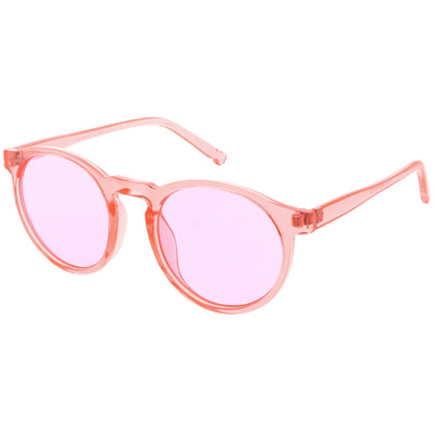 Gafas de sol redondas con lentes teñidas en tono de color translúcido para fiesta festiva C374