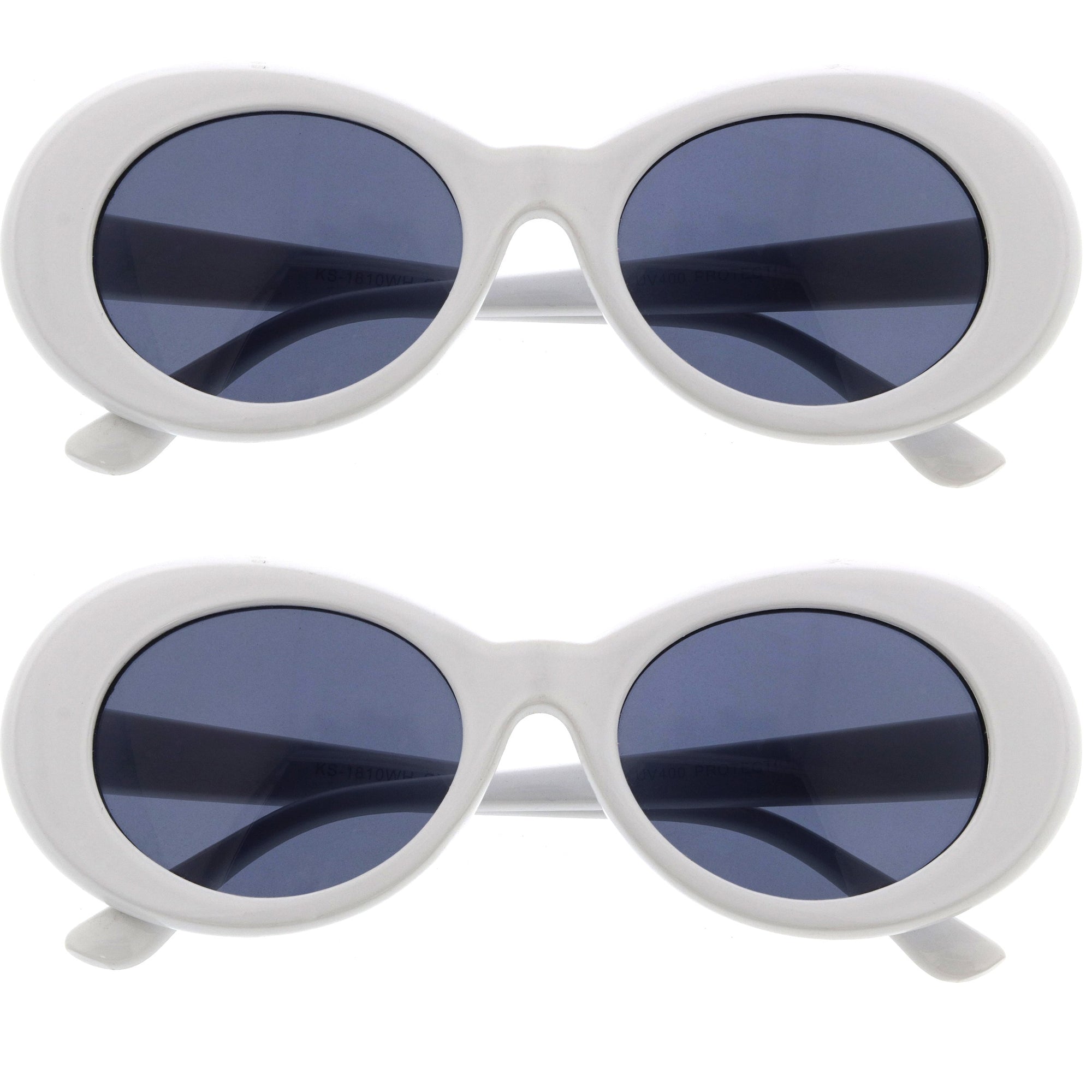 Women's Retro 1950's Fashion Oval Clout Sunglasses 51mm Black Smoke