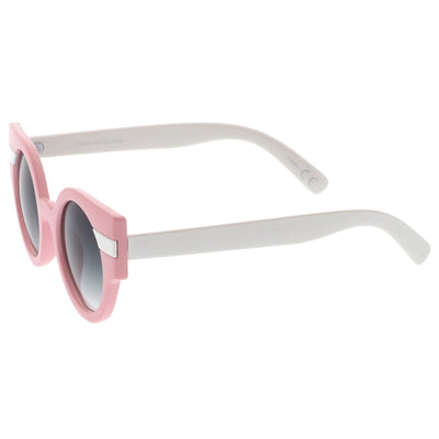 Gafas de sol retro modernas con punta de ala redonda en colores pastel C390