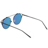 Gafas de sol de aviador con lentes planas con cable, redondas, modernas, retro, C395