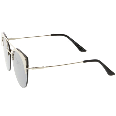 Gafas de sol de aviador con lentes planas espejadas de gran tamaño, modernas y retro, C402