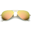 Gafas de sol de aviador de metal mate clásicas con lentes de cristal de espejo de color pequeño de primera calidad C770