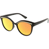 Gafas de sol estilo ojo de gato con lentes planas espejadas y cejas modernas y retro C420