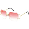 Gafas de sol cuadradas con lentes degradados biselados y sin montura, de gran tamaño, C434