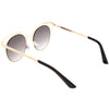 Gafas de sol estilo ojo de gato con borde de cuernos y corte láser de metal para mujer C435