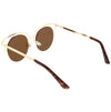 Gafas de sol estilo ojo de gato con borde de cuernos y corte láser de metal para mujer C435