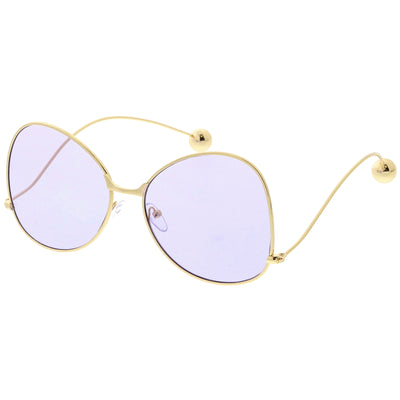 Gafas de sol retro de gran tamaño con forma de mariposa y lentes en tono de color C443 para mujer