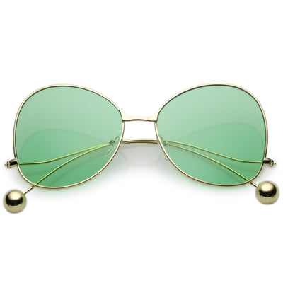 Gafas de sol retro de gran tamaño con forma de mariposa y lentes en tono de color C443 para mujer