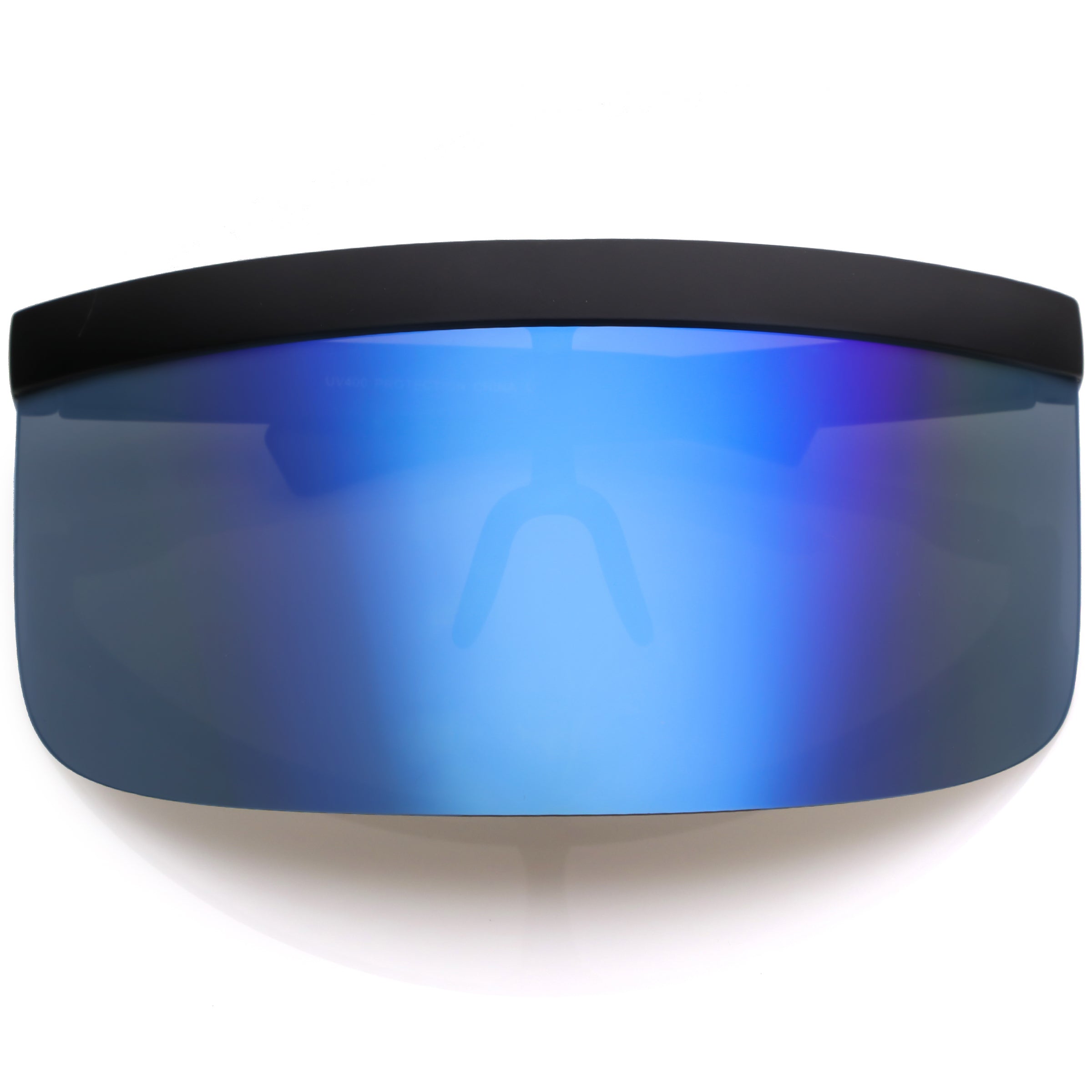 Retro Modern Oversize Novelty Mirrored Lens Shield Visor zeroUV