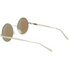 Gafas de sol con lentes planas espejadas y flash de metal redondo premium C465