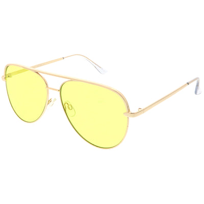 Gafas de sol de aviador con lentes de tono de color plano de metal de primera calidad, 60 mm C466