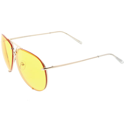 Gafas de sol estilo aviador de metal teñido en color retro de gran tamaño de los años 70 C467