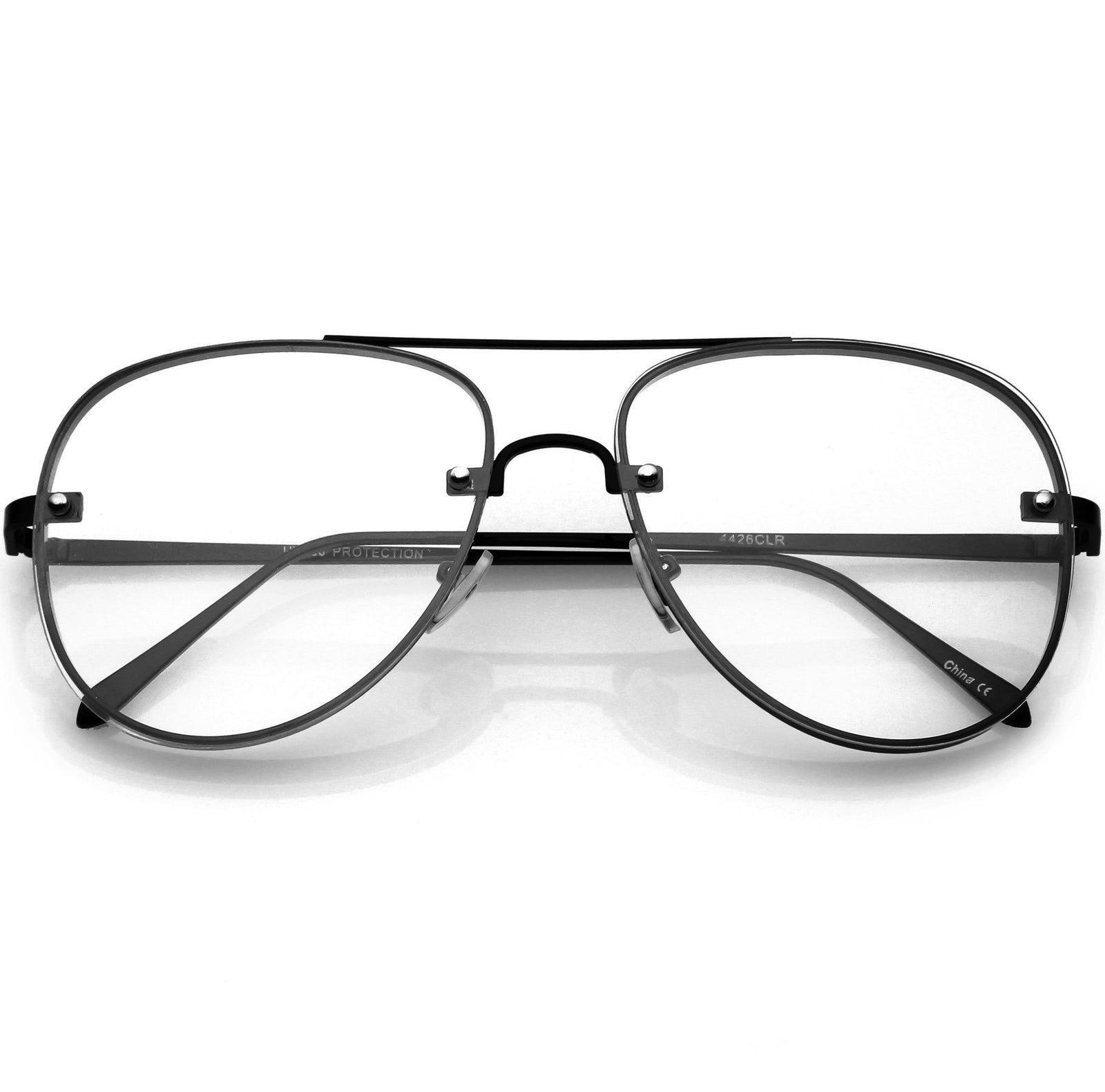 Everyday Classic Slim Metal Aviator Clear Lens C470