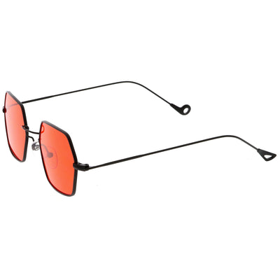 Gafas de sol retro con montura metálica y lentes planas de color hexágono pequeño C472