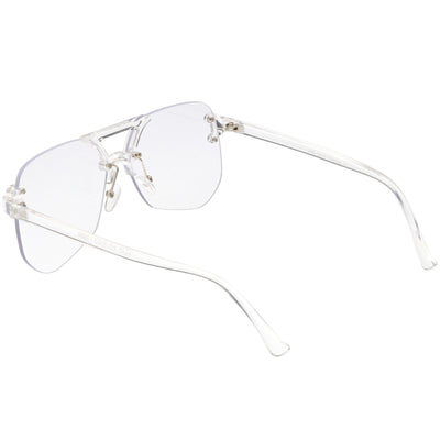 Gafas de sol retro de gran tamaño sin montura en tono de color con parte superior plana C479