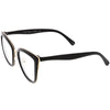 Gafas de gran tamaño con montura tipo ojo de gato y lentes transparentes de metal C490