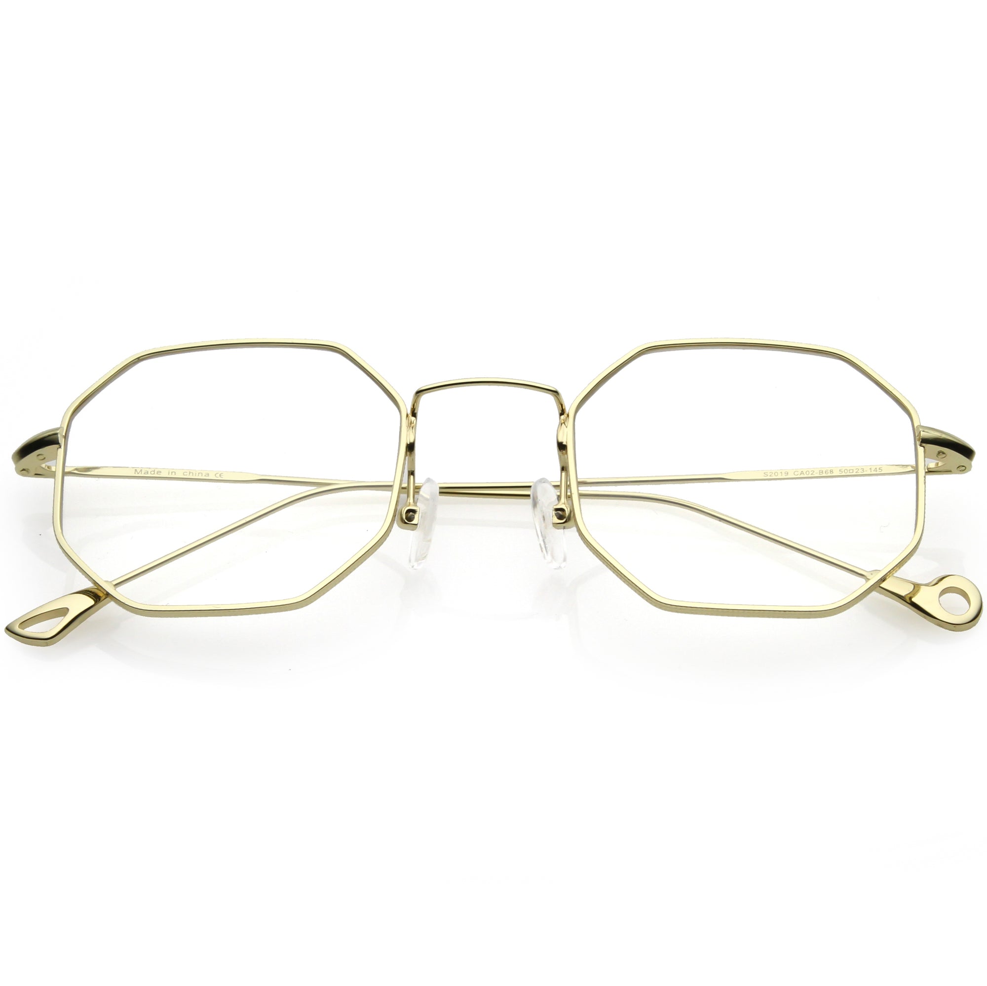 Gafas con lentes transparentes octogonales geométricas retro premium C494