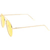Gafas de sol de aviador de metal con lentes planas de color retro premium C495
